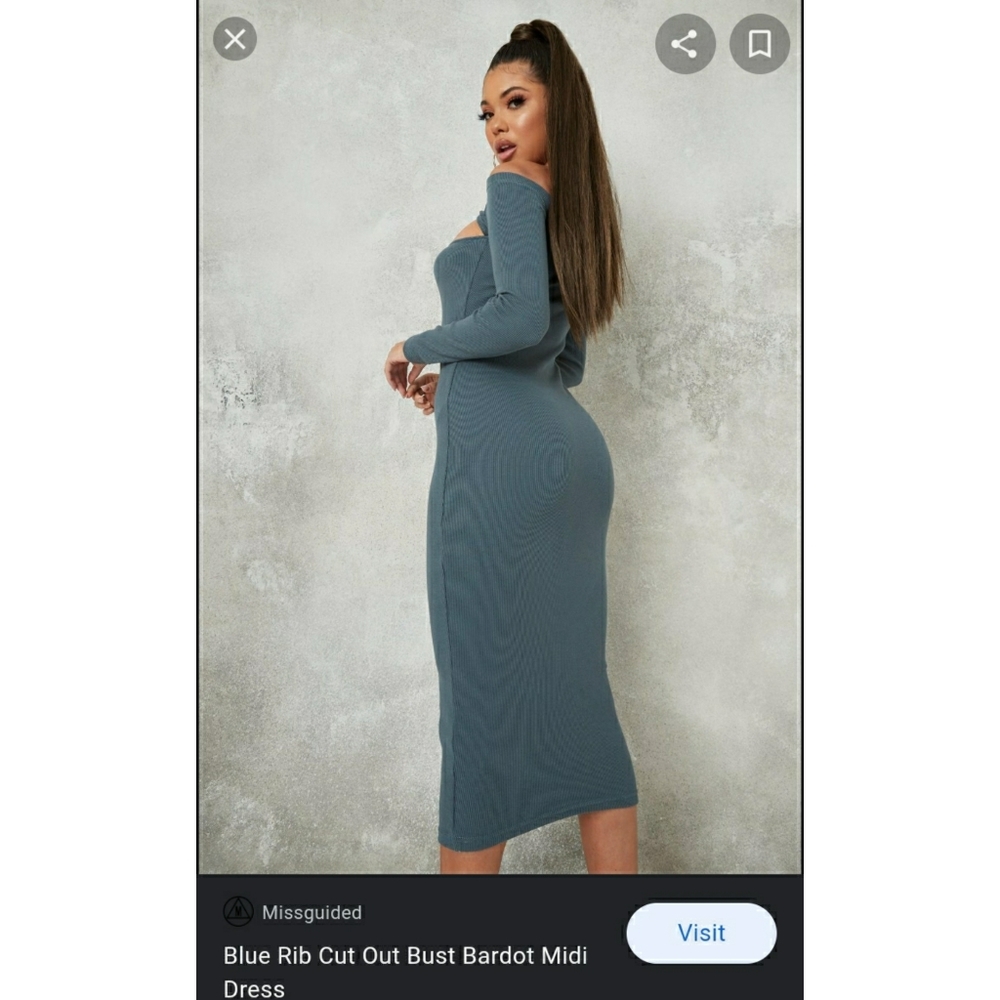 MISSGUIDED RIB CUT OUT BUST MIDI DRESS